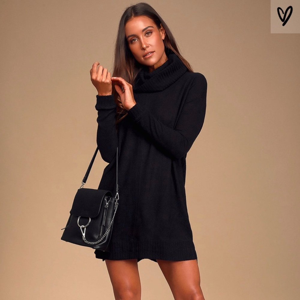 NEVER worn Black long sleeve sweater dress